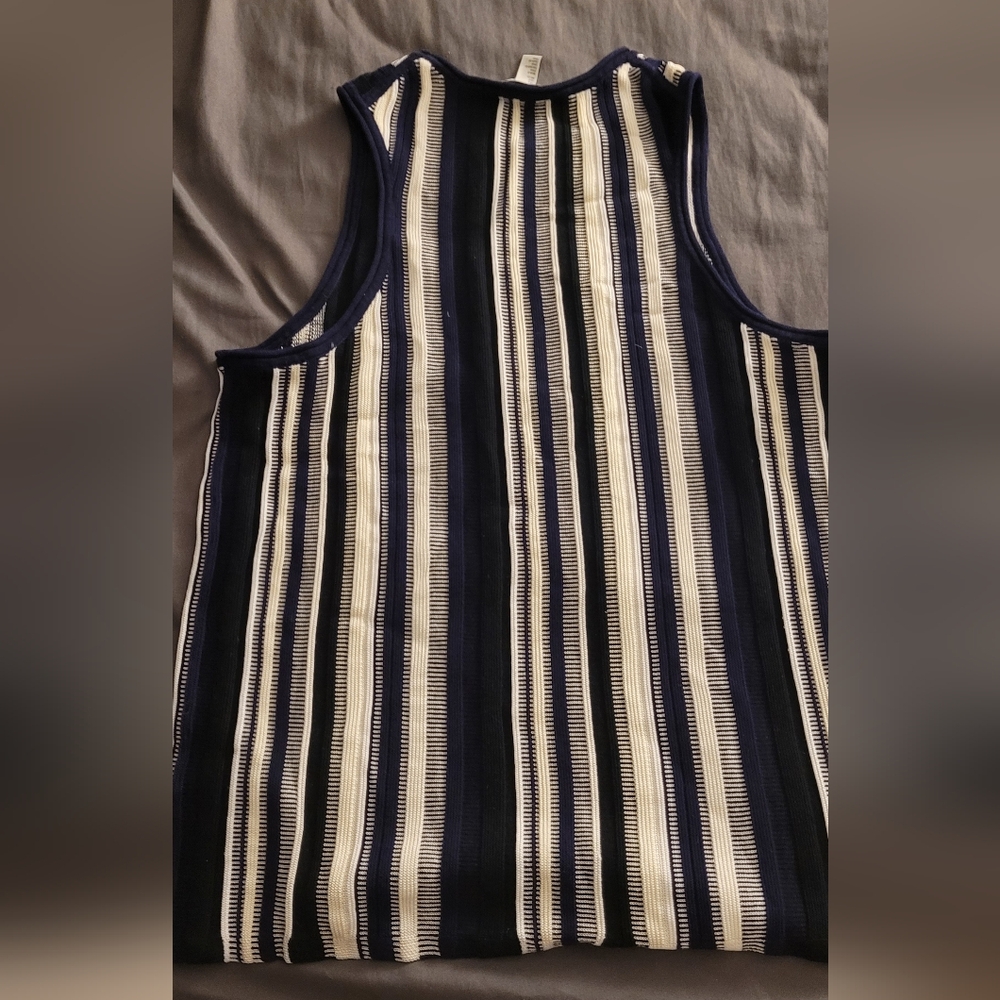 COS Navy, Cream & Beige Striped Ribbed Tank Top - Picture 6 of 7